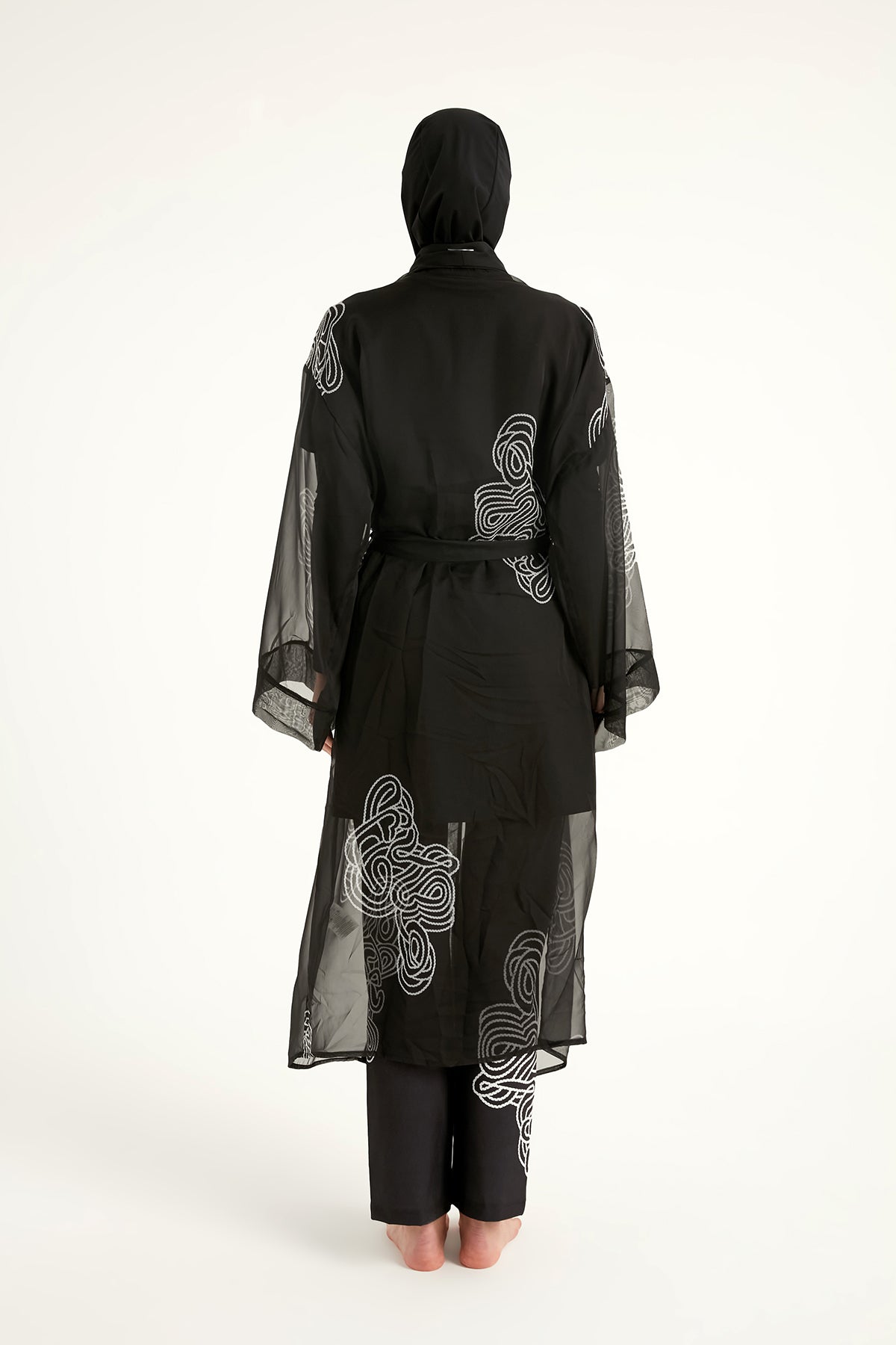 Marina Damask Desenli Şifon Kimono – P2515