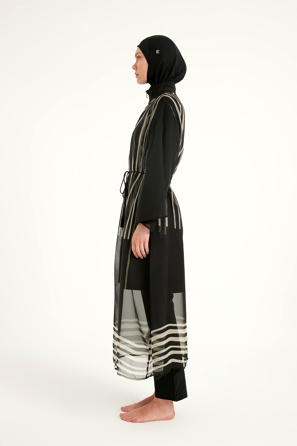 Marina Çizgi Desenli İpeksi Kimono – P2511