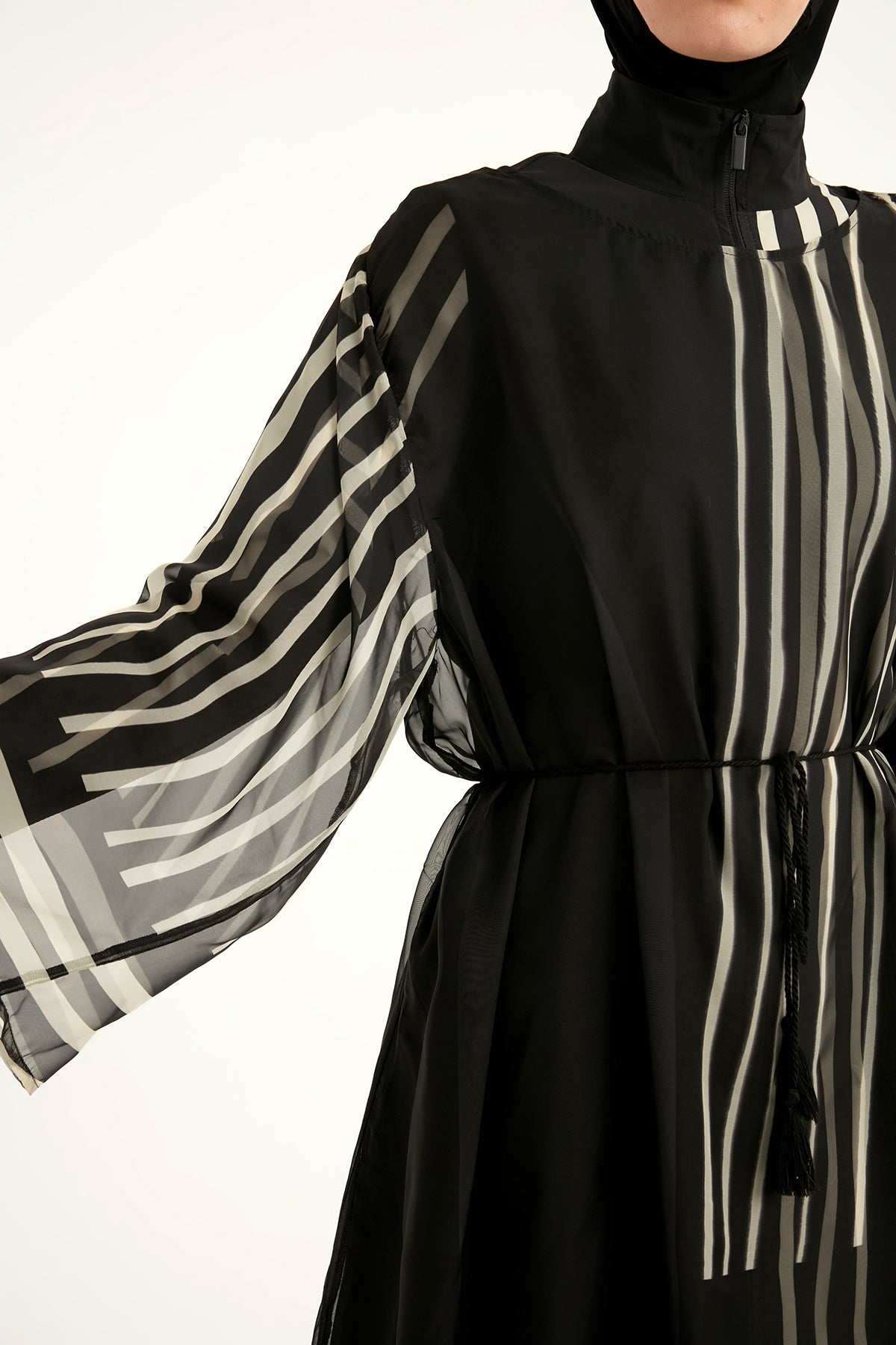 Marina Çizgi Desenli İpeksi Kimono – P2511