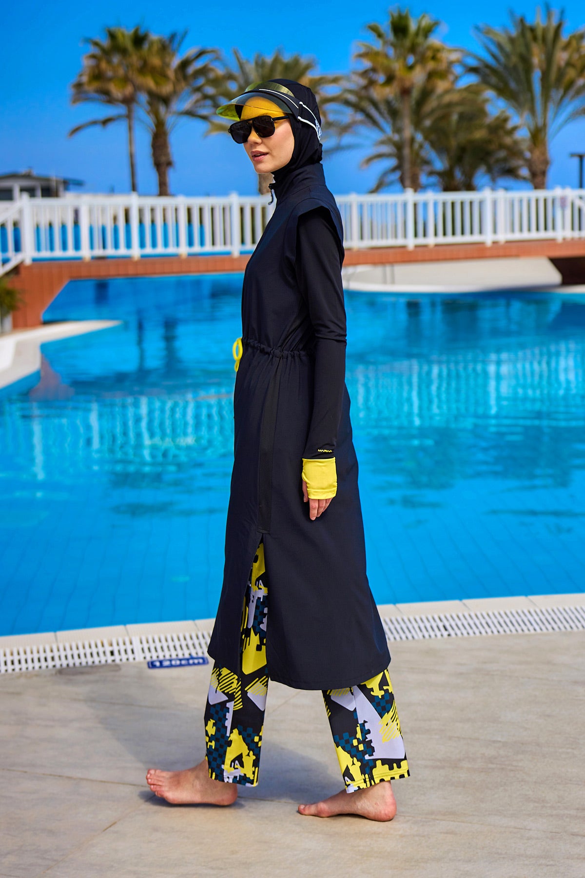 Marina Siyah Tam Kapalı Tesettür Mayo - M2501-1