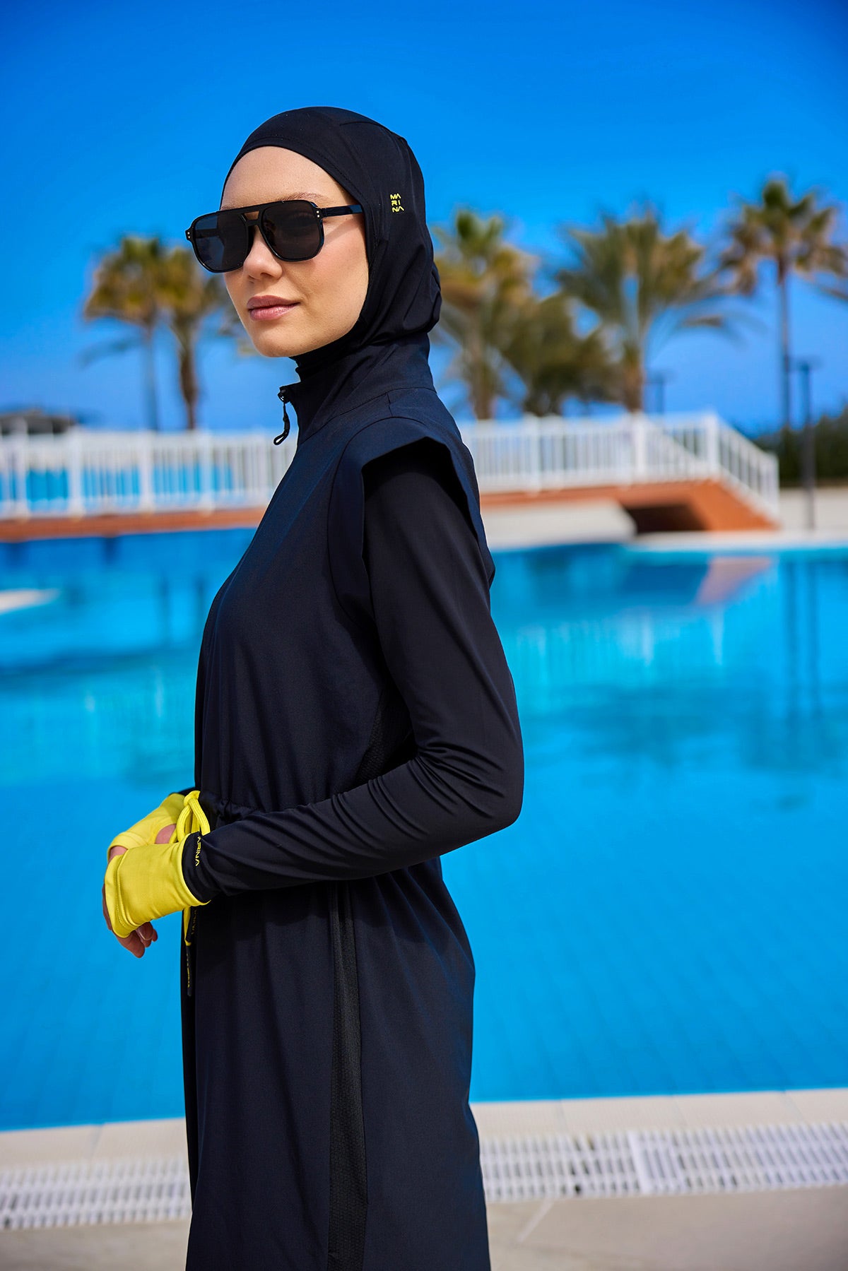 Marina Siyah Tam Kapalı Tesettür Mayo - M2501-1
