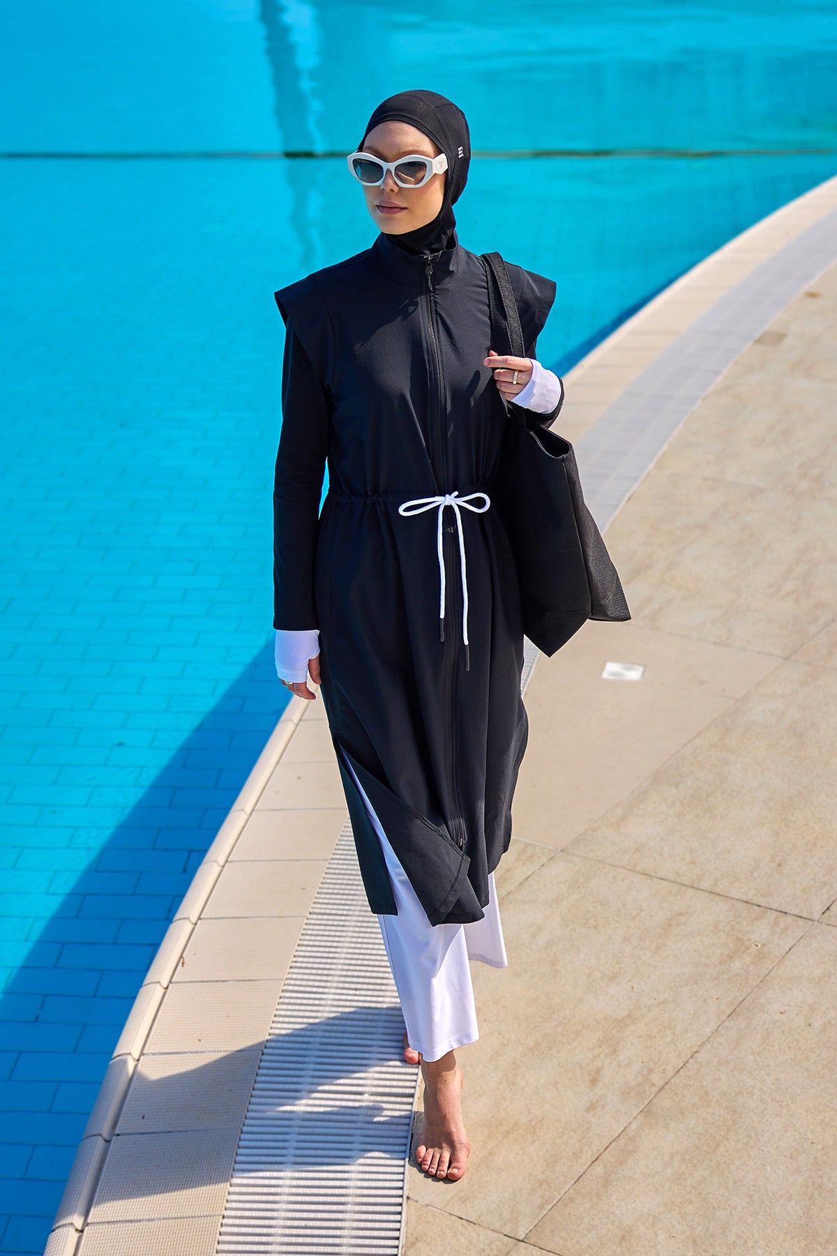Marina Siyah Tam Kapalı Tesettür Mayo - M2501-2