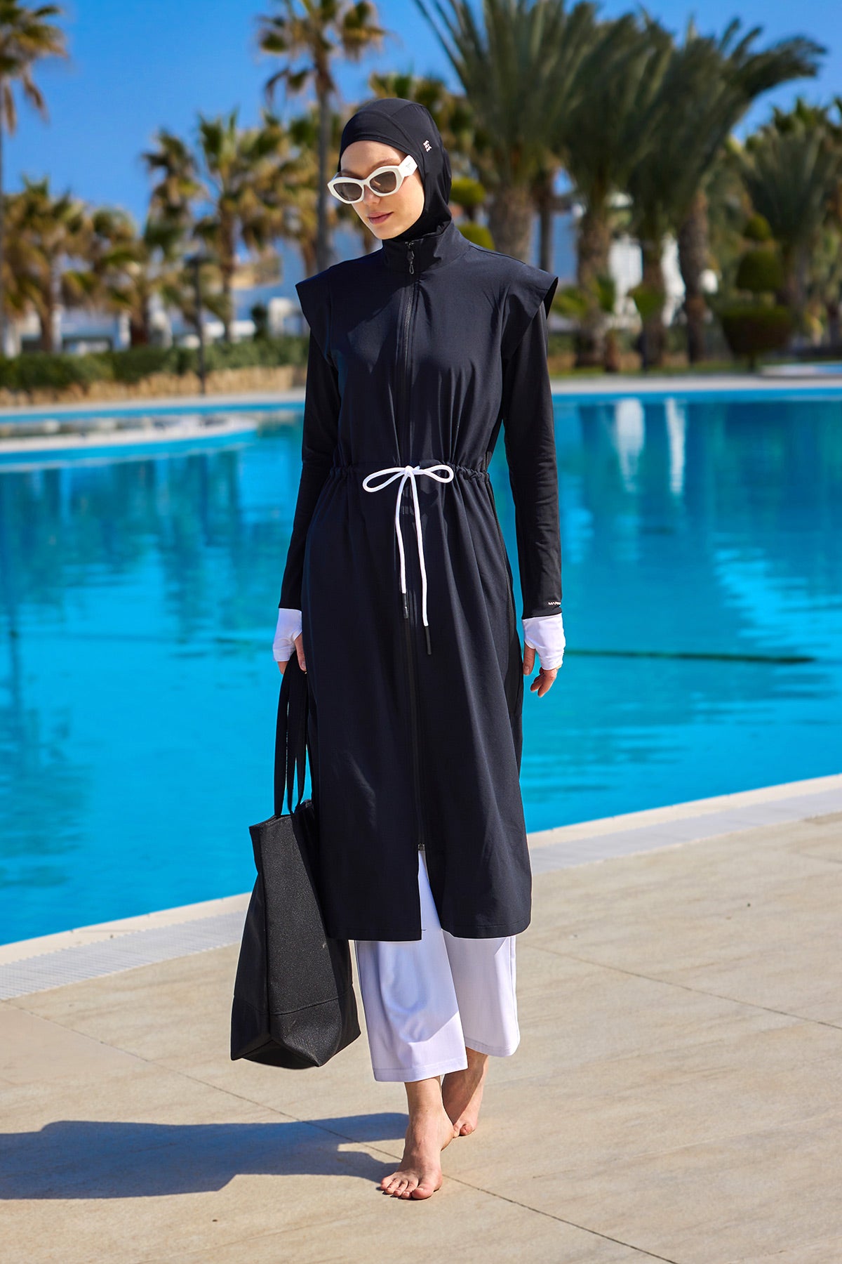 Marina Siyah Tam Kapalı Tesettür Mayo - M2501-2