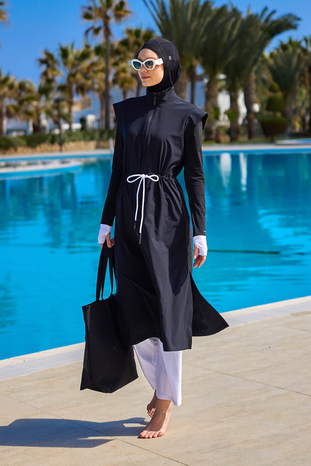 Marina Siyah Tam Kapalı Tesettür Mayo - M2501-2