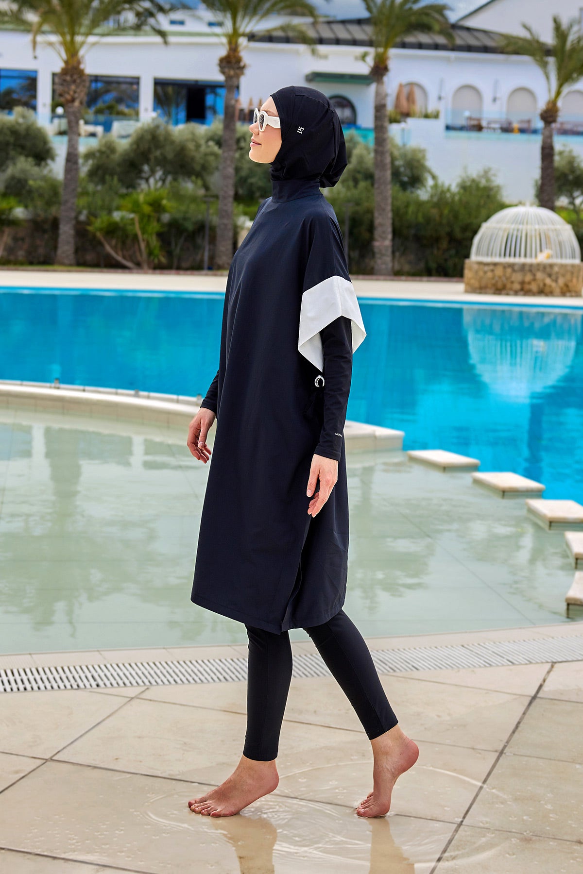 Marina Siyah Tam Kapalı Tesettür Mayo - M2502