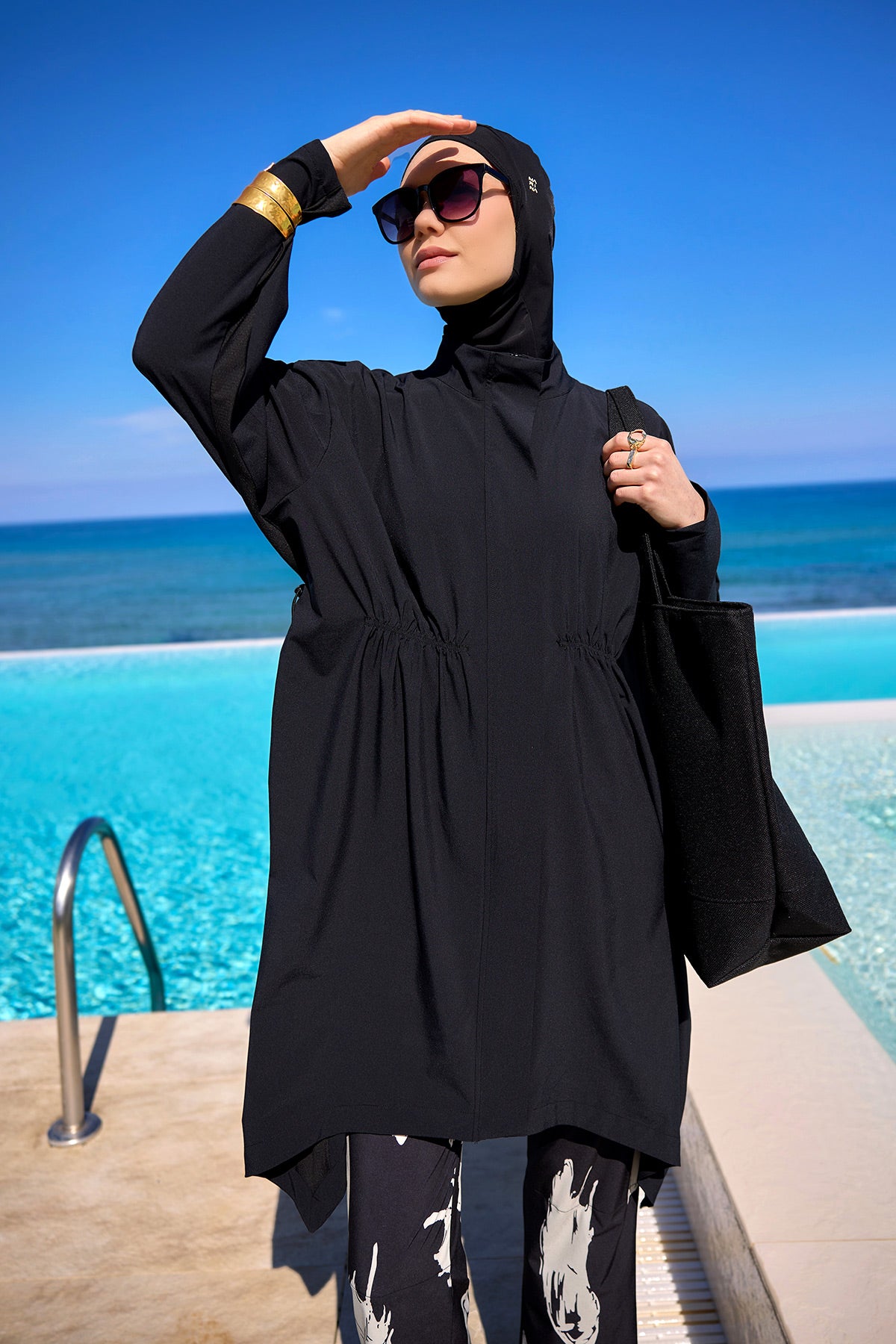 Marina Siyah Tam Kapalı Tesettür Mayo – M2503-3 Ürün ikincil görseli