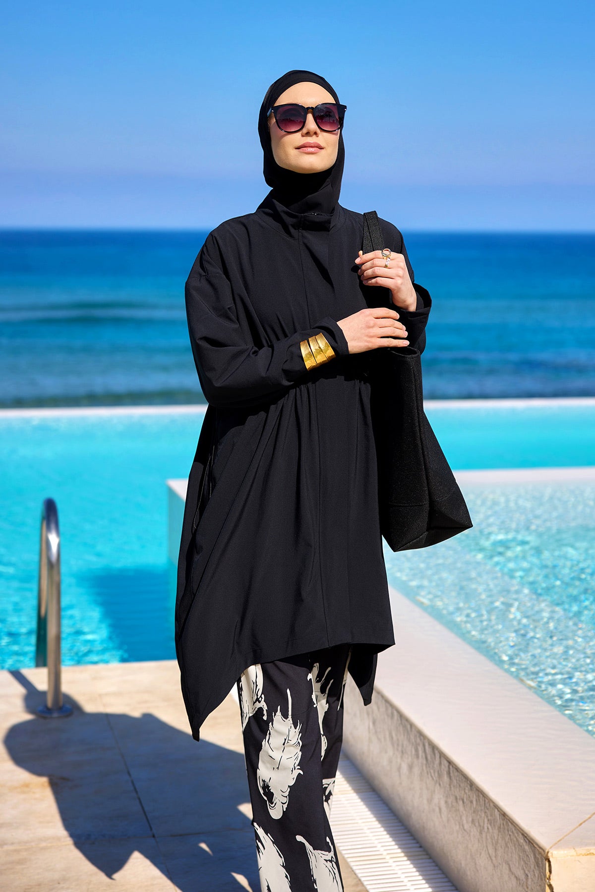 Marina Siyah Tam Kapalı Tesettür Mayo – M2503-3