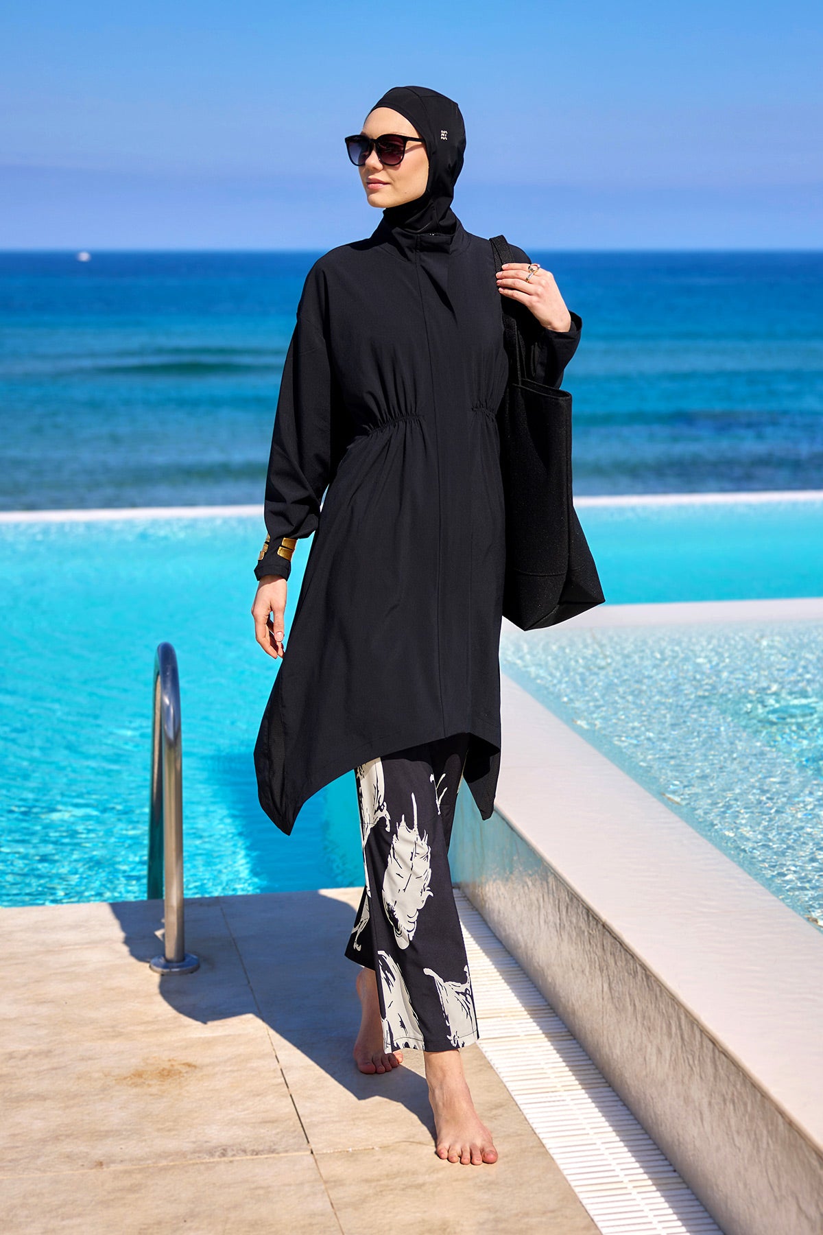 Marina Siyah Tam Kapalı Tesettür Mayo – M2503-3