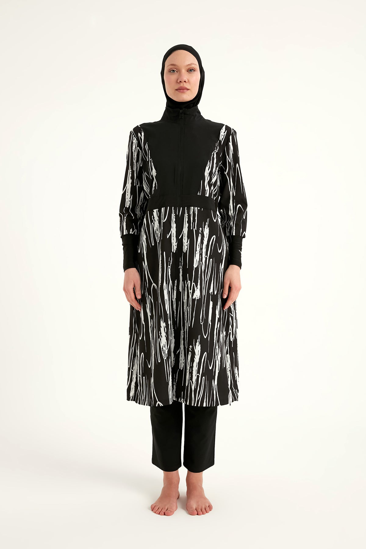 Marina Siyah Tam Kapalı Tesettür Mayo - M2504