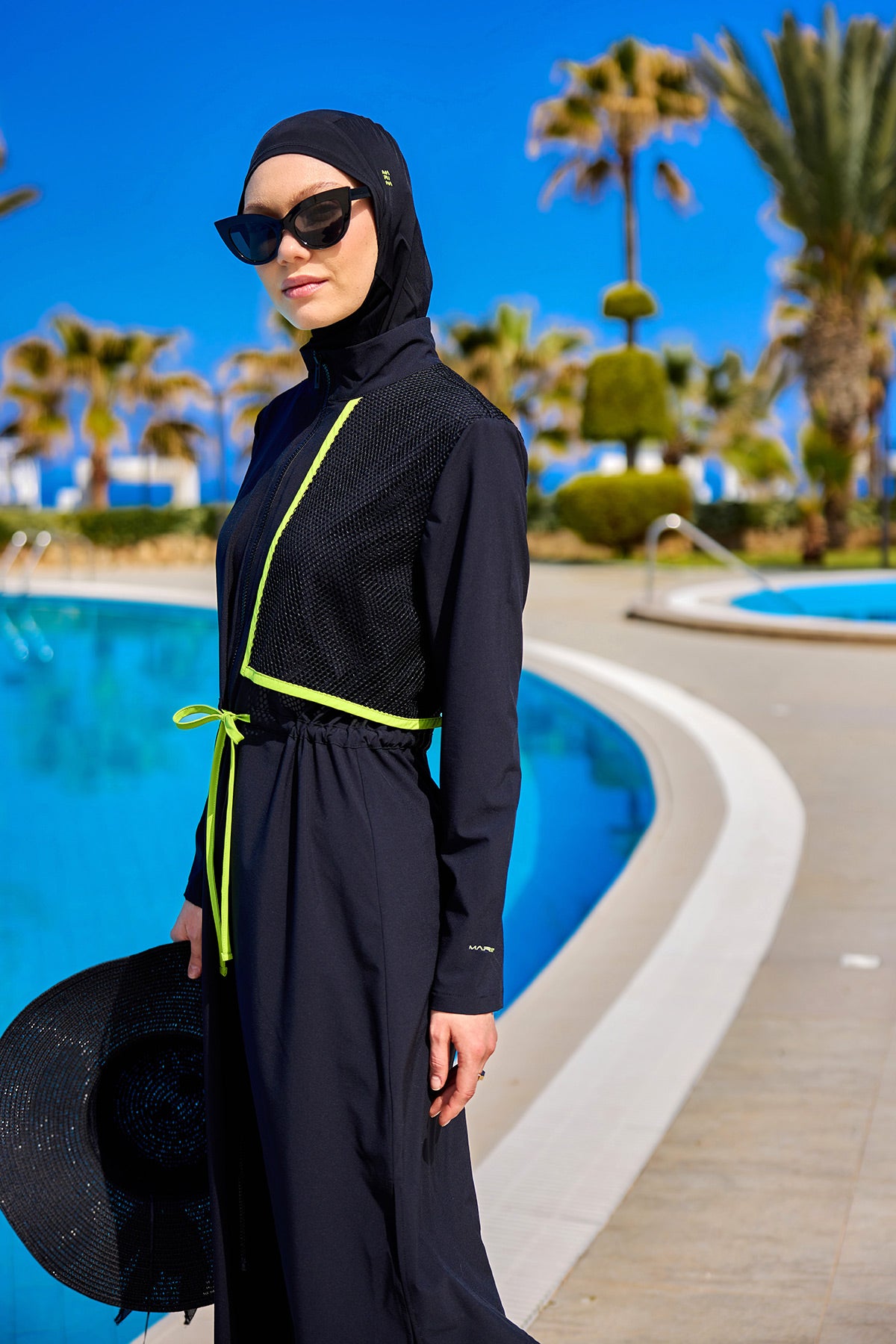 Marina Siyah Tam Kapalı Tesettür Mayo - M2506-1