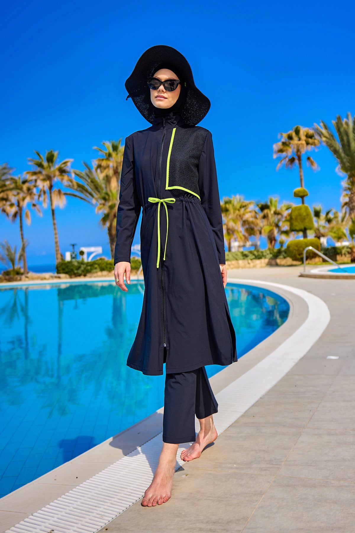 Marina Siyah Tam Kapalı Tesettür Mayo - M2506-1