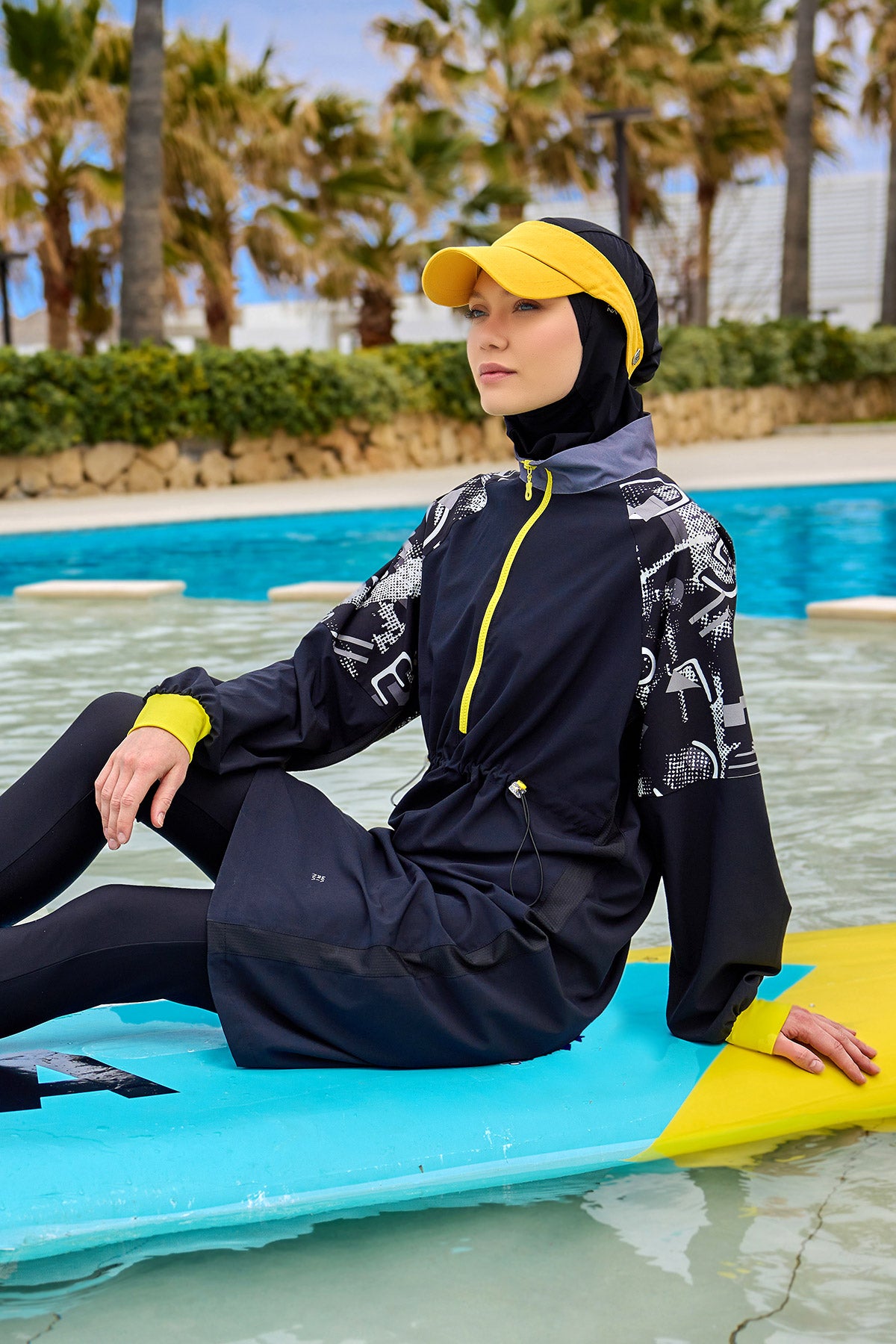 Marina Siyah Tam Kapalı Tesettür Mayo – M2512