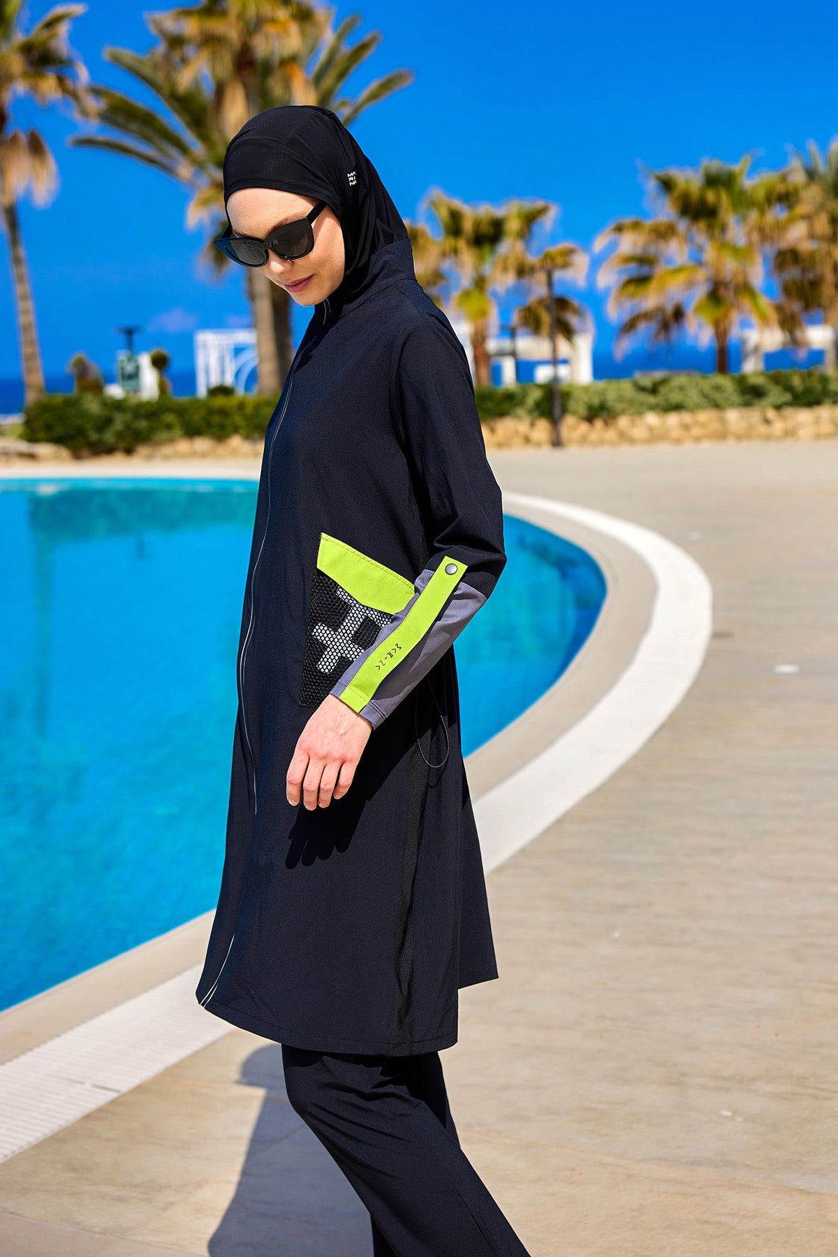 Marina Siyah Tam Kapalı Tesettür Mayo - M2522