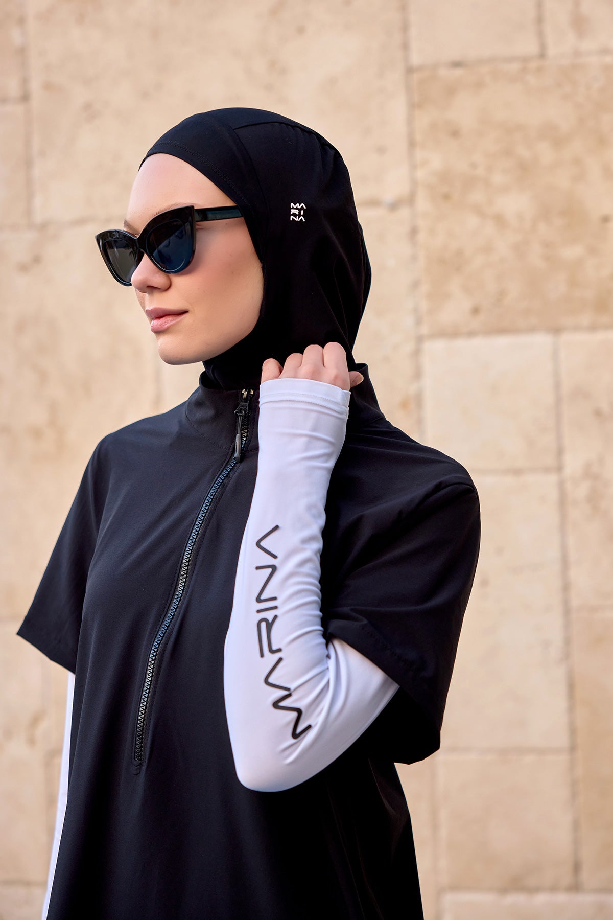 Marina Siyah Tam Kapalı Tesettür Mayo - M2532