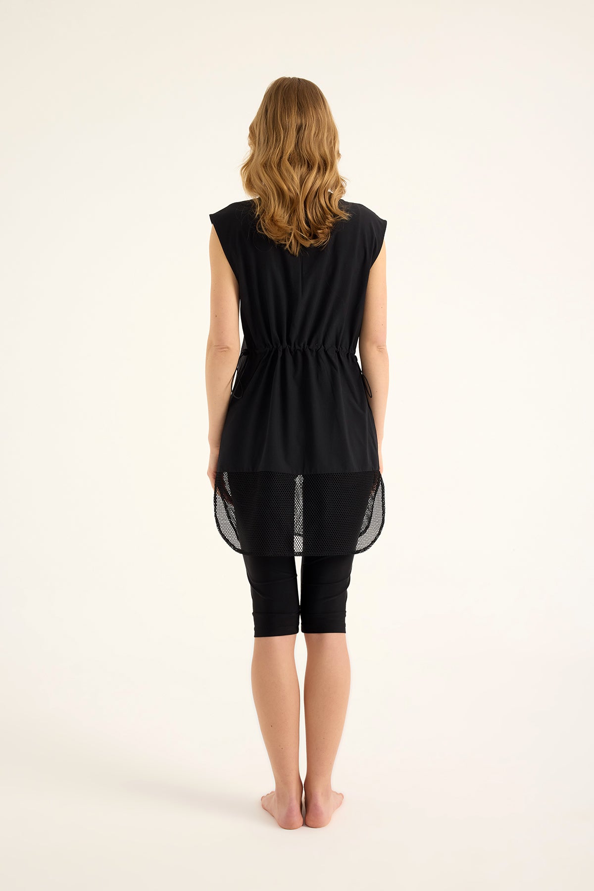 Marina Siyah Yarı Kapalı Tesettür Mayo - H2507-1