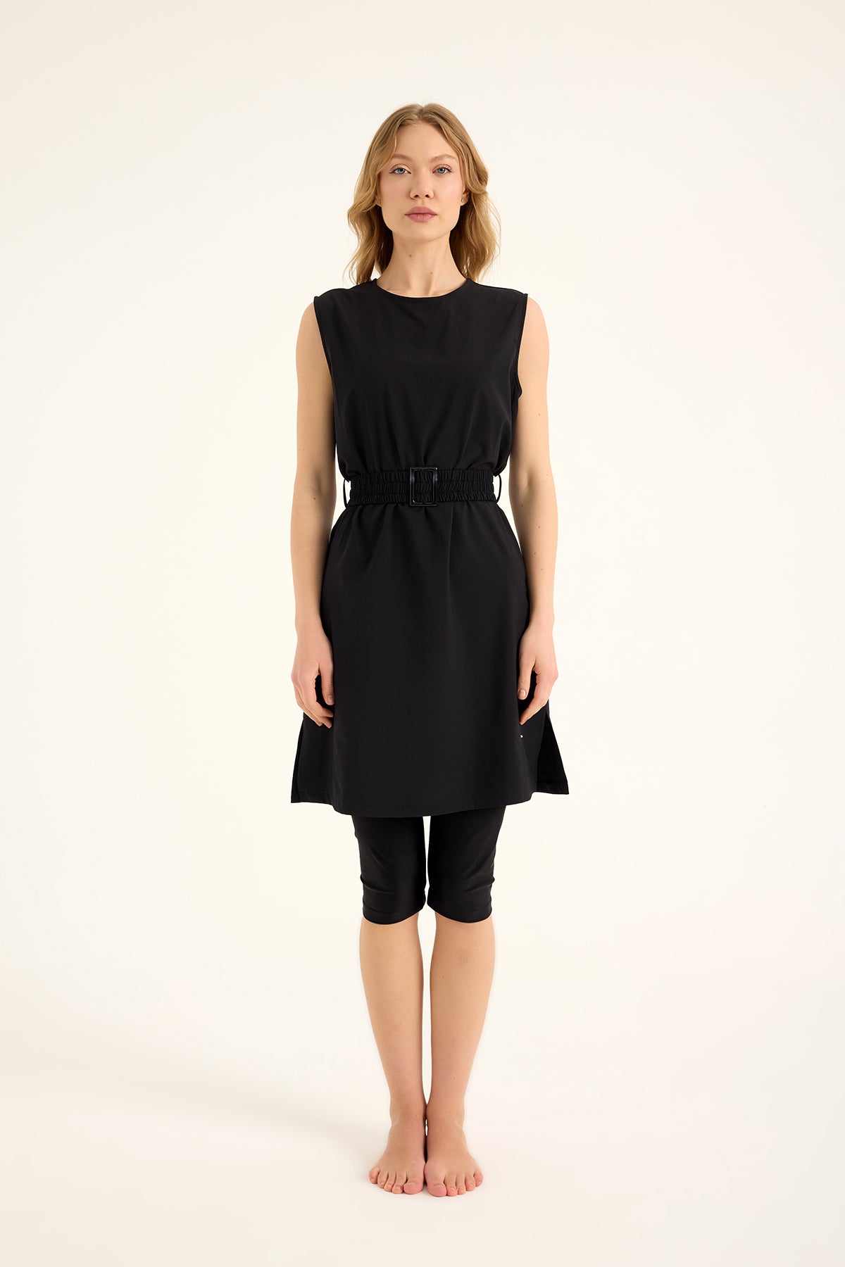 Marina Siyah Yarı Kapalı Tesettür Mayo - H2508