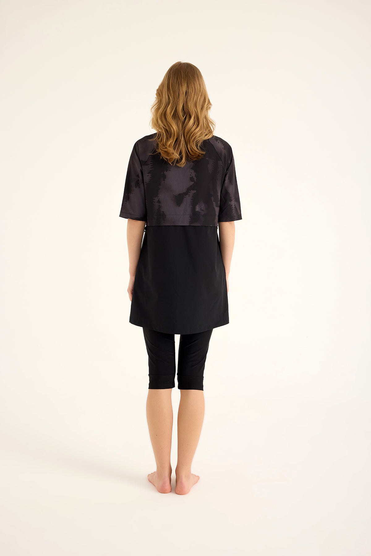 Marina Siyah Yarı Kapalı Tesettür Mayo - H2501