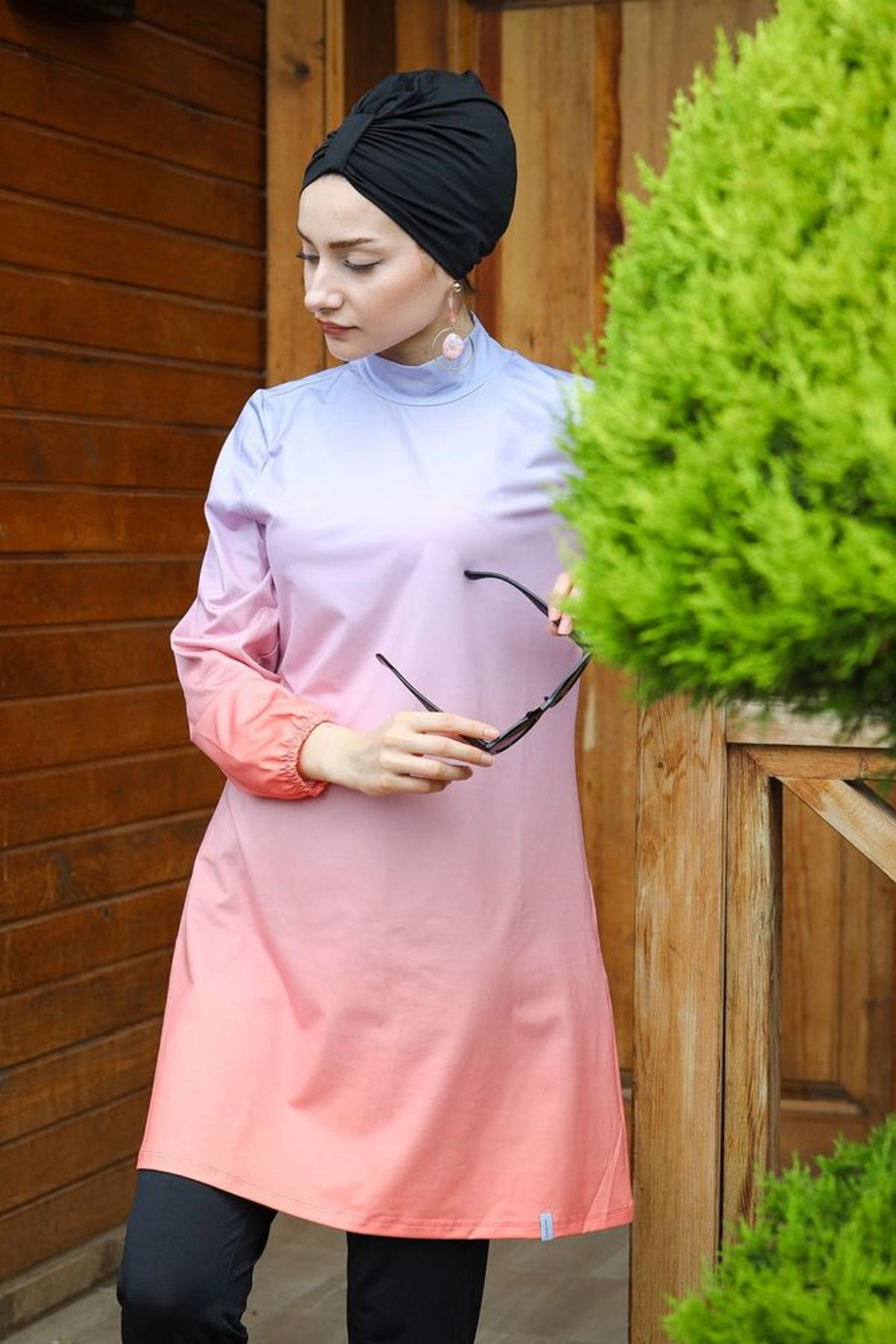 İp Bağlamalı 4’lü Degrade  Tam Kapalı Tesettür Mayo 1956