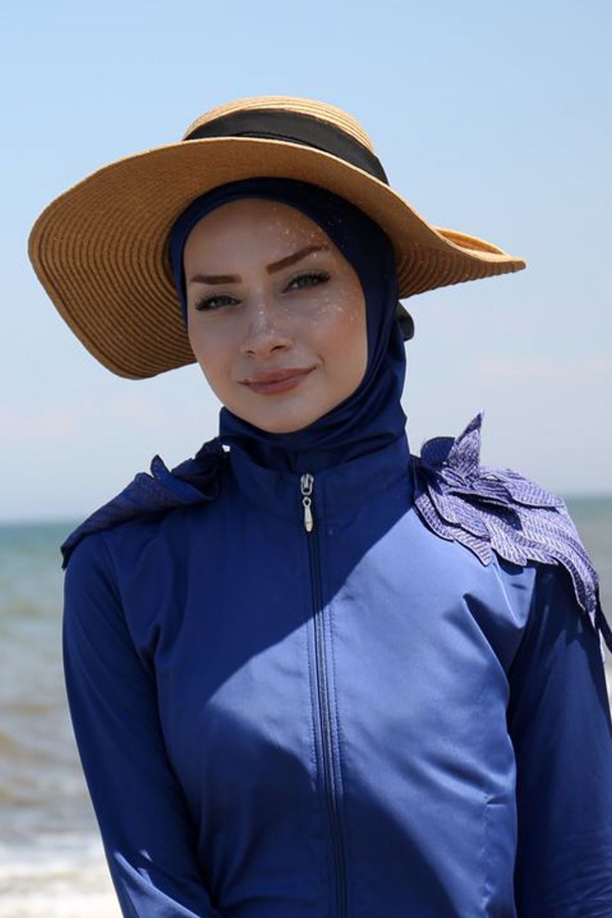 İndigo Deniz Havuz Bone Eşarp B2101 Ürün ana görseli