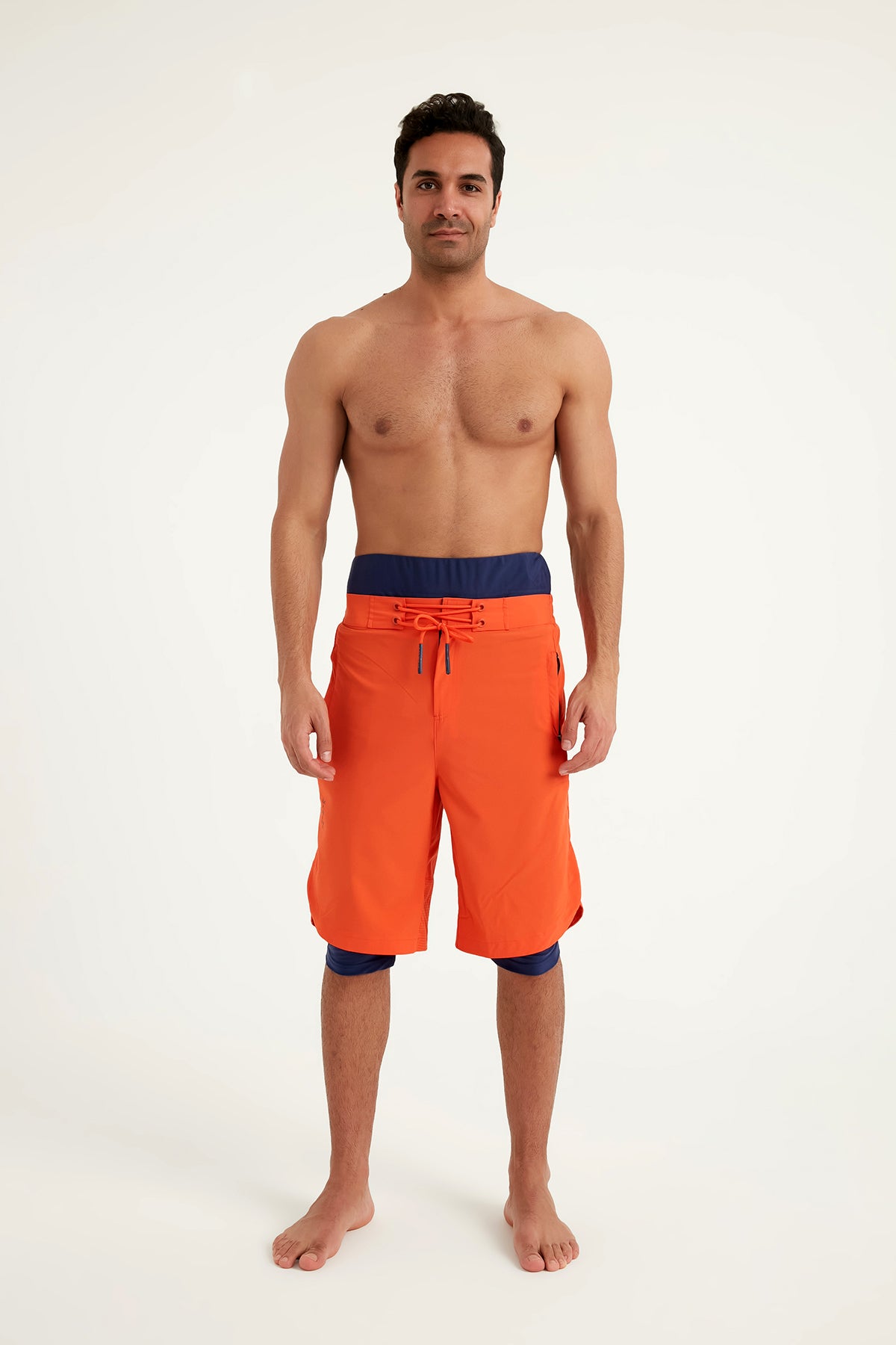 Marina Turuncu Erkek Tesettür Yüzme Şortu - S2505-3