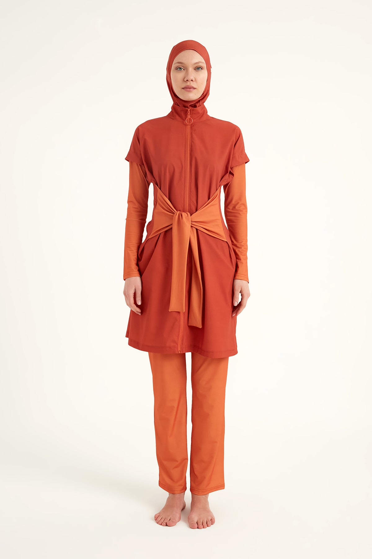 Marina Turuncu Tam Kapalı Tesettür Mayo – M2523-2