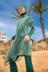 Marina Yeşil İpeksi Pareo - P2516-1