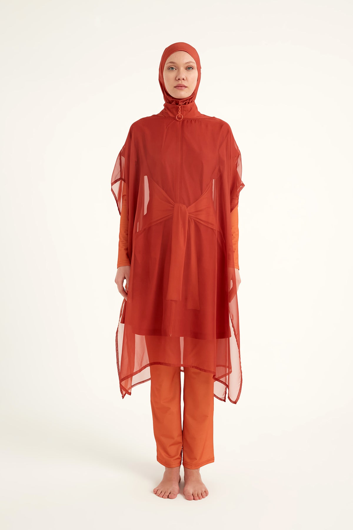 Marina Turuncu İpeksi Pareo - P2516-2