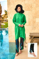 Marina Yeşil Tam Kapalı Tesettür Mayo – M2503-1