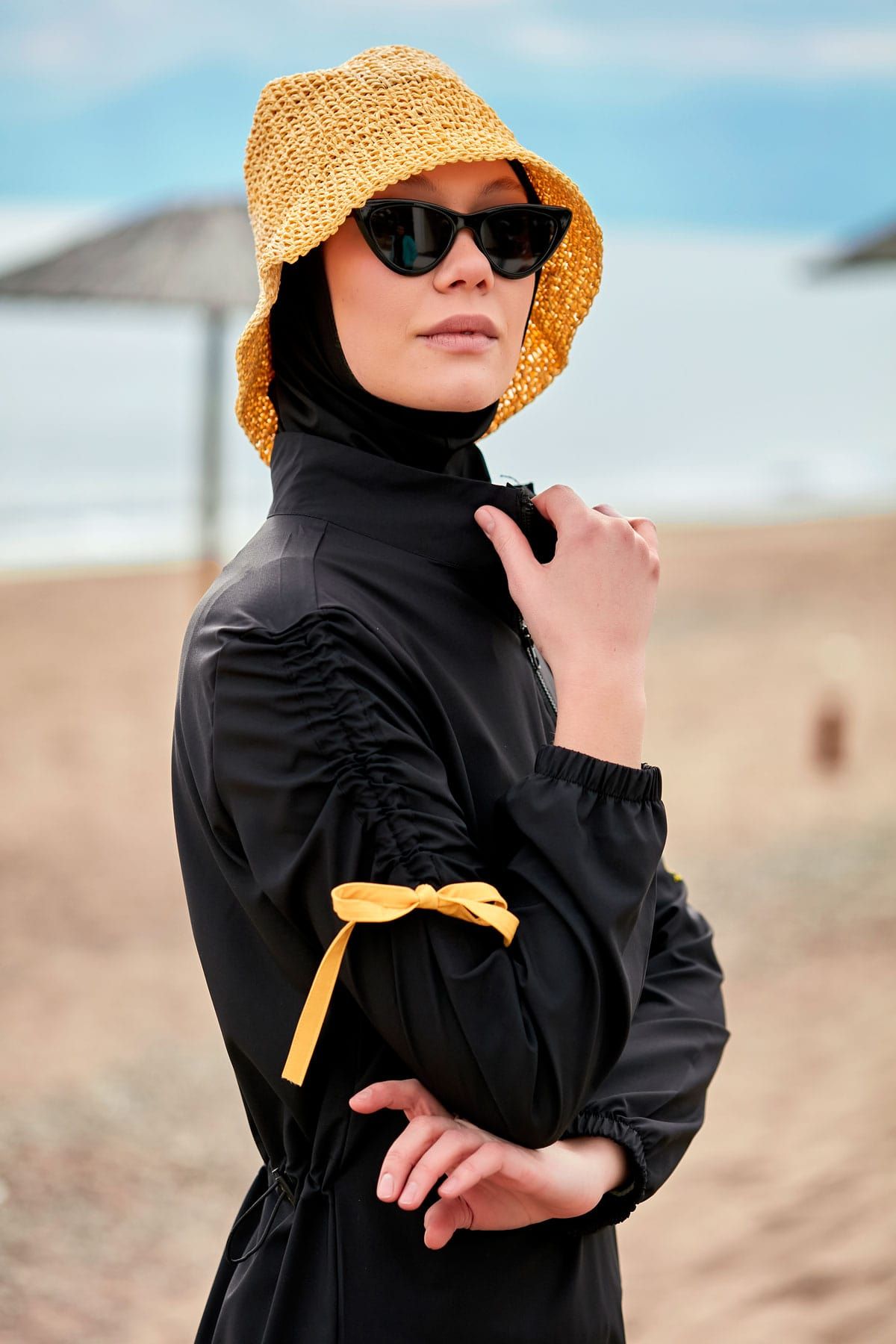 El Örgüsü Sarı Hasır Şapka 14399 Ürün ana görseli