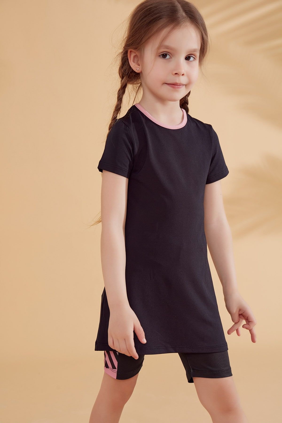 Taytlı Siyah Çocuk Mayo K2336