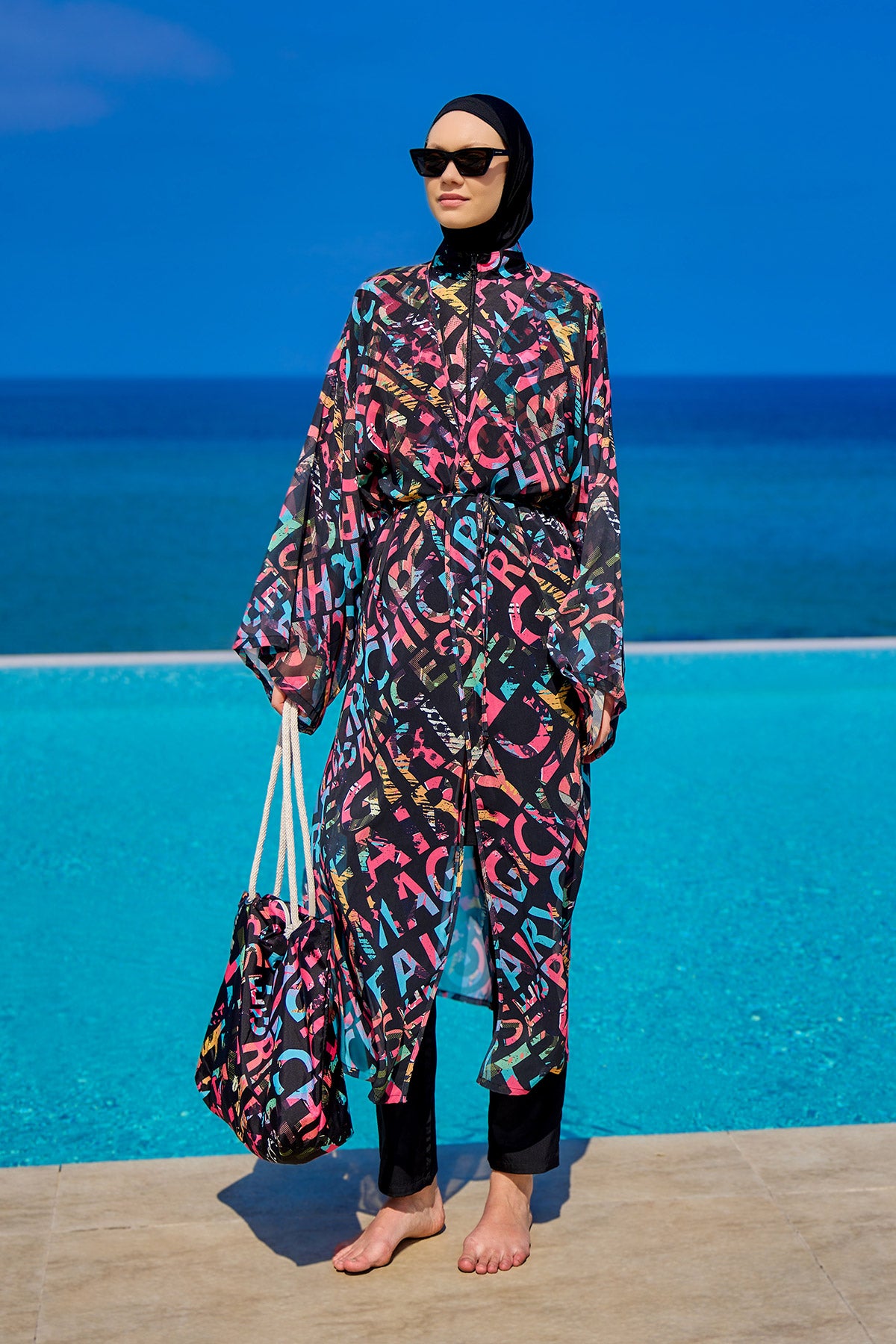 Rivamera Desenli Pareo Kimono – RP2507 Ürün ikincil görseli