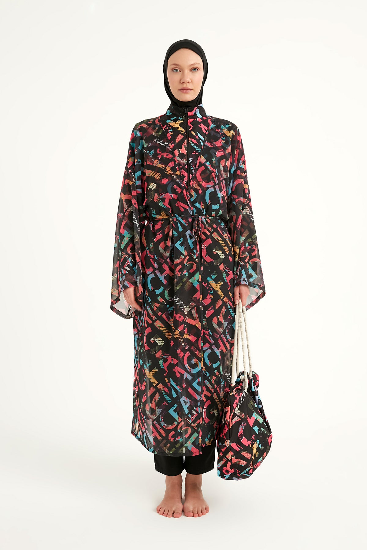 Rivamera Desenli Pareo Kimono – RP2507